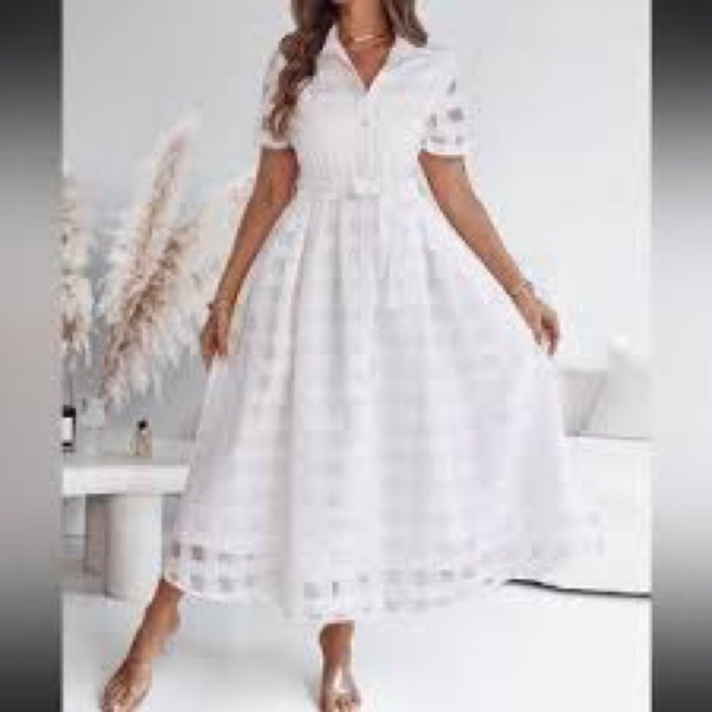 Elegant White Midi Dress